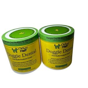 2 Pk Other Half Doggie Dental Oral-Health Postbiotic Powder 4.1 oz Bacon Flavor